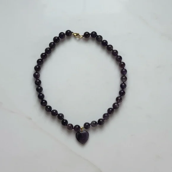 NWOT Tuckernuck Amethyst Heart Necklace - Picture 7 of 7